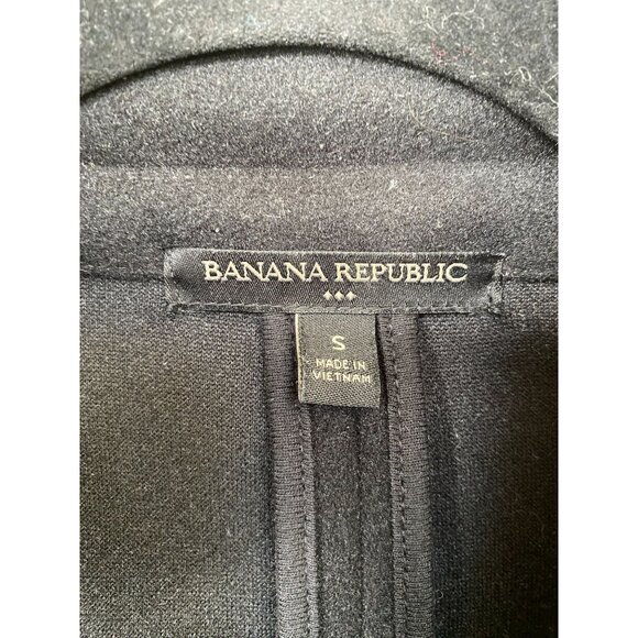 Banana Republic Women’s Open Front Black Coat Small Polyester Blend mid length - Picture 3 of 7